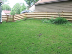 We stained the fence in June... this is how it looked before