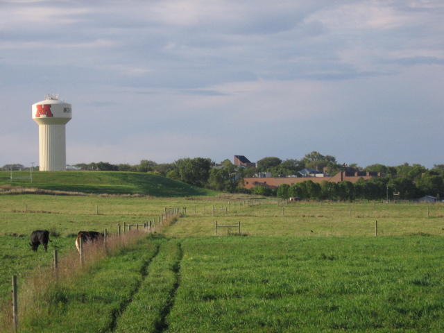 Morris water tower and the UMM campus
