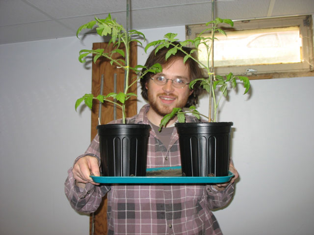 Chris and some tomatoes