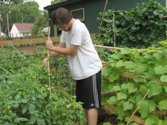 Chris in the garden