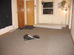 Chris's dad gave us new carpet