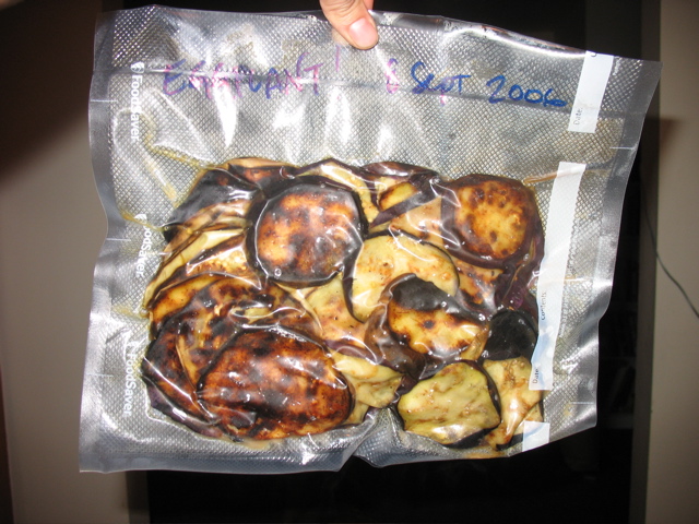 Eggplants... preserved in my new vacuum sealer